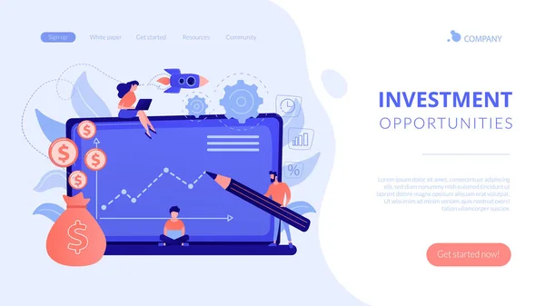 Fondo de inversión concepto landing page . — Vector de stock