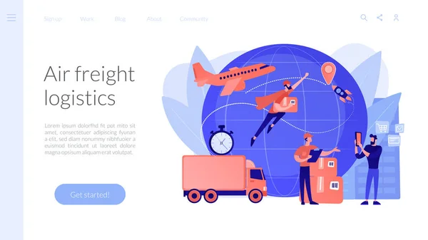 エクスプレス配送サービスコンセプトランディングページ. — ストックベクタ