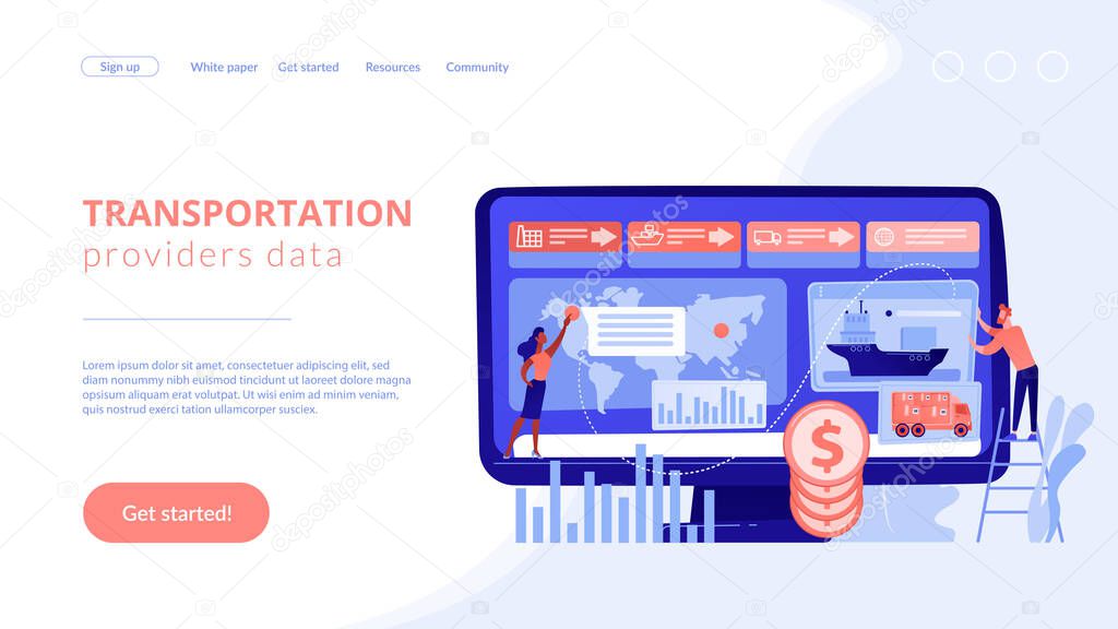 Supply chain analytics concept landing page