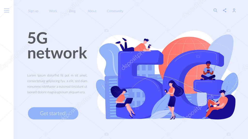 5g network concept landing page.