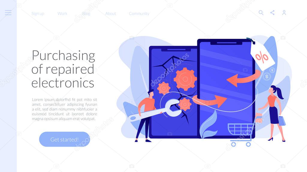 Refurbished device concept landing page.