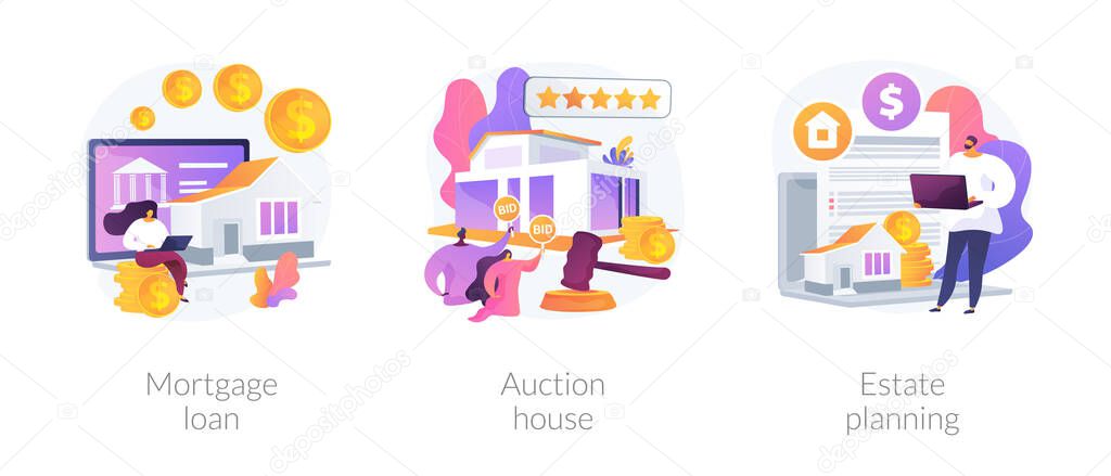 Residential and commercial property abstract concept vector illustrations.