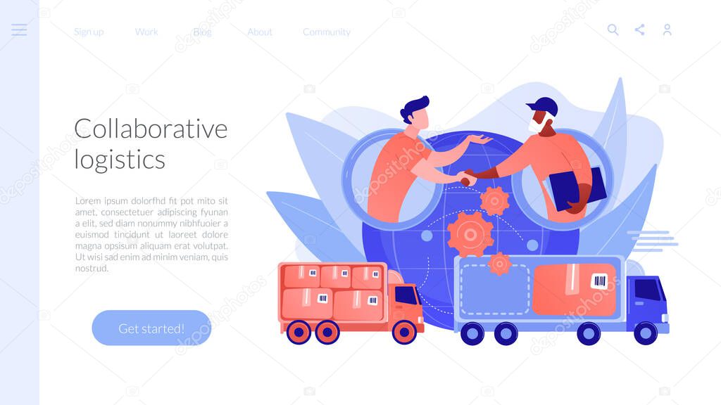 Collaborative logistics concept landing page