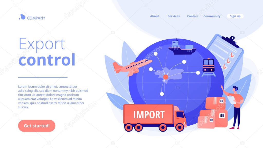 Export control concept landing page