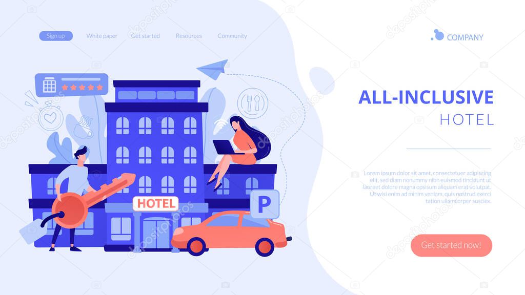 All-inclusive hotel concept landing page.