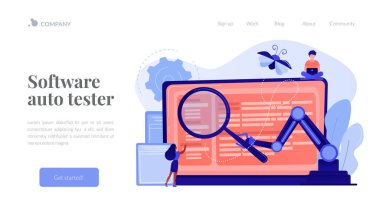 Otomatik test konsepti iniş sayfası.