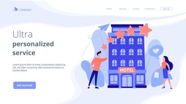 Butik otel konsepti iniş sayfası.