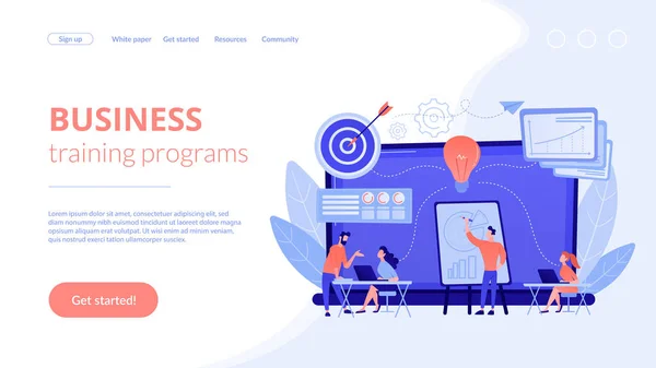 Incubadora de negocios concepto landing page . — Archivo Imágenes Vectoriales