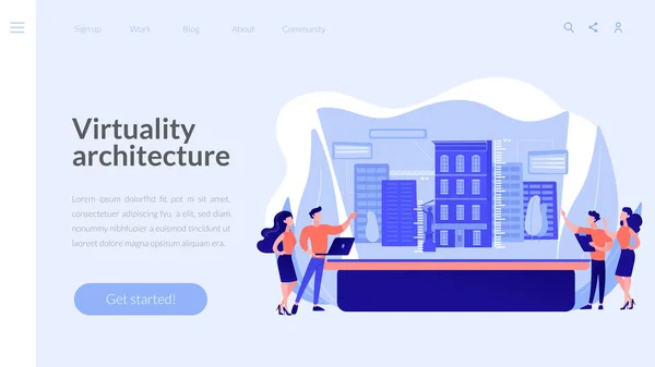 Interactieve ontwerp visualisatie concept landing page — Stockvector