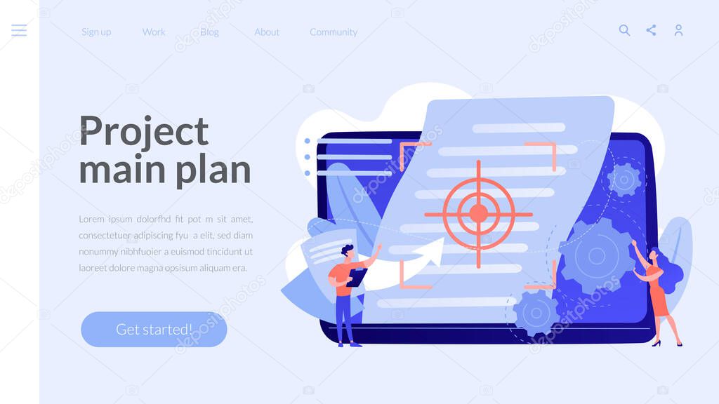 Vision and scope document concept landing page.