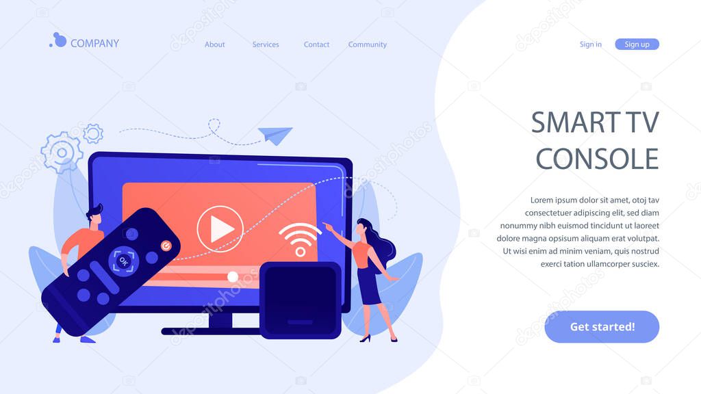 Smart TV box concept landing page.