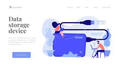 Harici sabit disk konsept iniş sayfası.