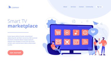 Akıllı TV uygulamaları konsept iniş sayfası.