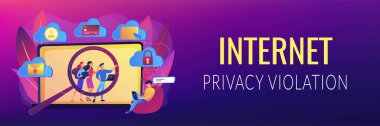 Digital ethics and privacy concept banner header clipart