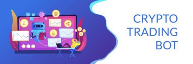 Kripto ticari robot konsept afişi başlığı