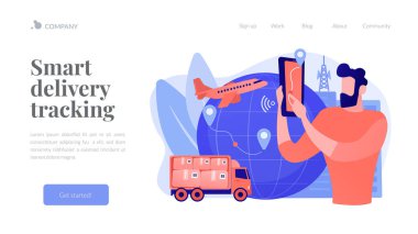 Akıllı dağıtım takip konsepti iniş sayfası.