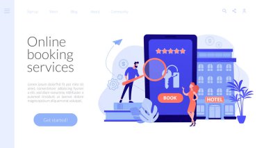 Otel konsept iniş sayfası rezervasyon ediliyor