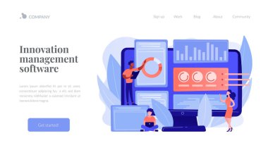 Yenilik yönetimi yazılım konsepti iniş sayfası.