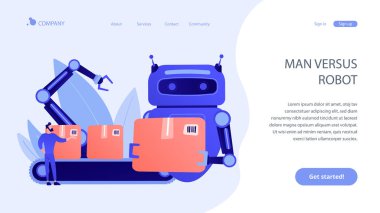 İşçi ikame konsepti iniş sayfası.