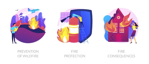 Firefighting vector concept metaphors — ストックベクタ