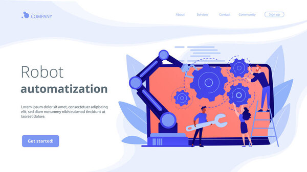 Collaborative robotics concept landing page.