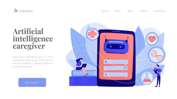Chatbot in de gezondheidszorg concept landing page. — Stockvector