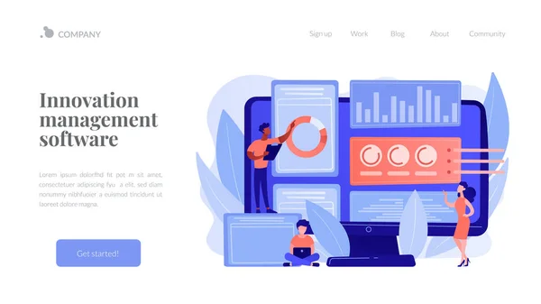 Концепція програмного забезпечення управління інноваціями landing page . — стоковий вектор
