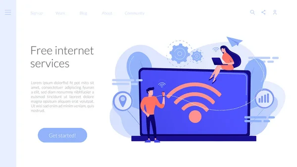 Connessione Wi-Fi concetto pagina di destinazione. — Vettoriale Stock