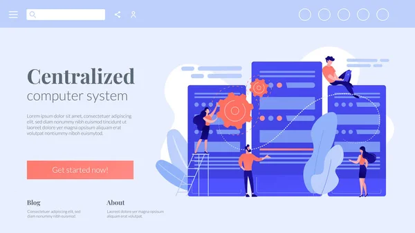 Centro de datos concepto landing page . — Vector de stock