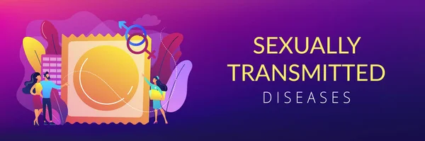 Encabezado del banner del concepto de enfermedades de transmisión sexual . — Vector de stock