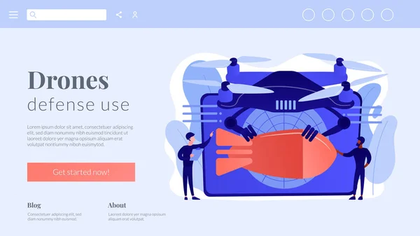 Landing Page zum Drohnenkonzept. — Stockvektor