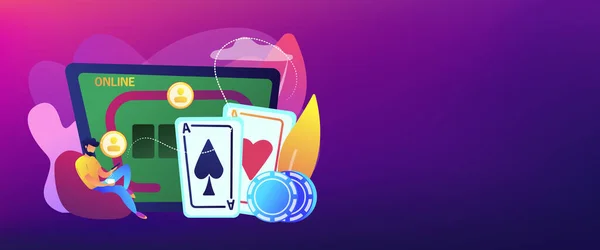 Заголовок концепции онлайн-покера . Лицензионные Стоковые Иллюстрации