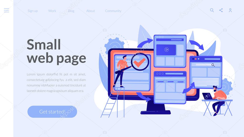 Microsite development concept landing page