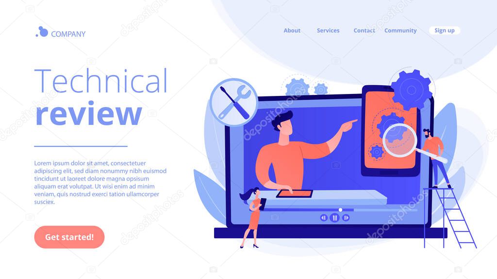 Technical review concept landing page