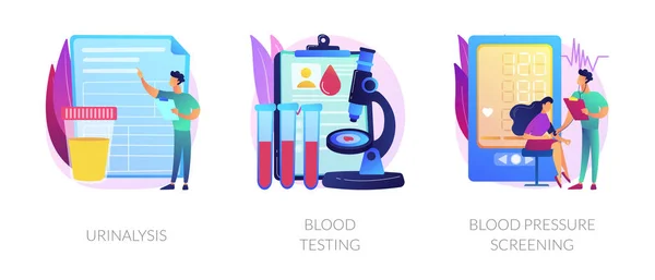 Klinische Laboranalyse Symbole Cartoon Set Vektorkonzept mich — Stockvektor