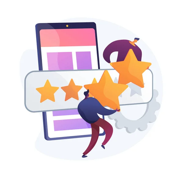 Mobile App Rating Online Grading Efficiency Mark Setting Stars Application — Stock Vector