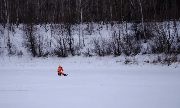 Rusland Winter Hengelsport Ijsvissen Competitie Vissen Baars Visserij Vak Vissen — Stockfoto