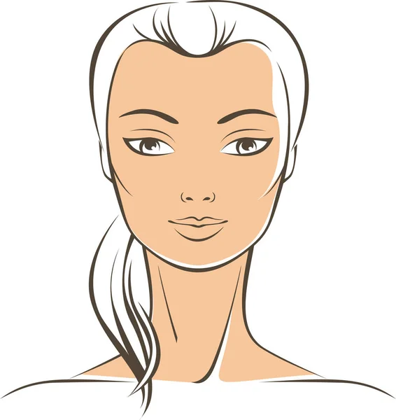 Visage féminin pur — Image vectorielle