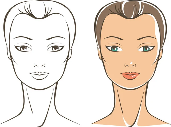 Visage féminin pur — Image vectorielle