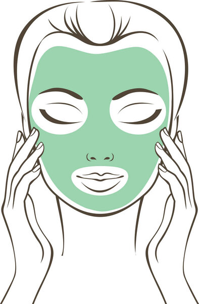 Female face with beauty mask