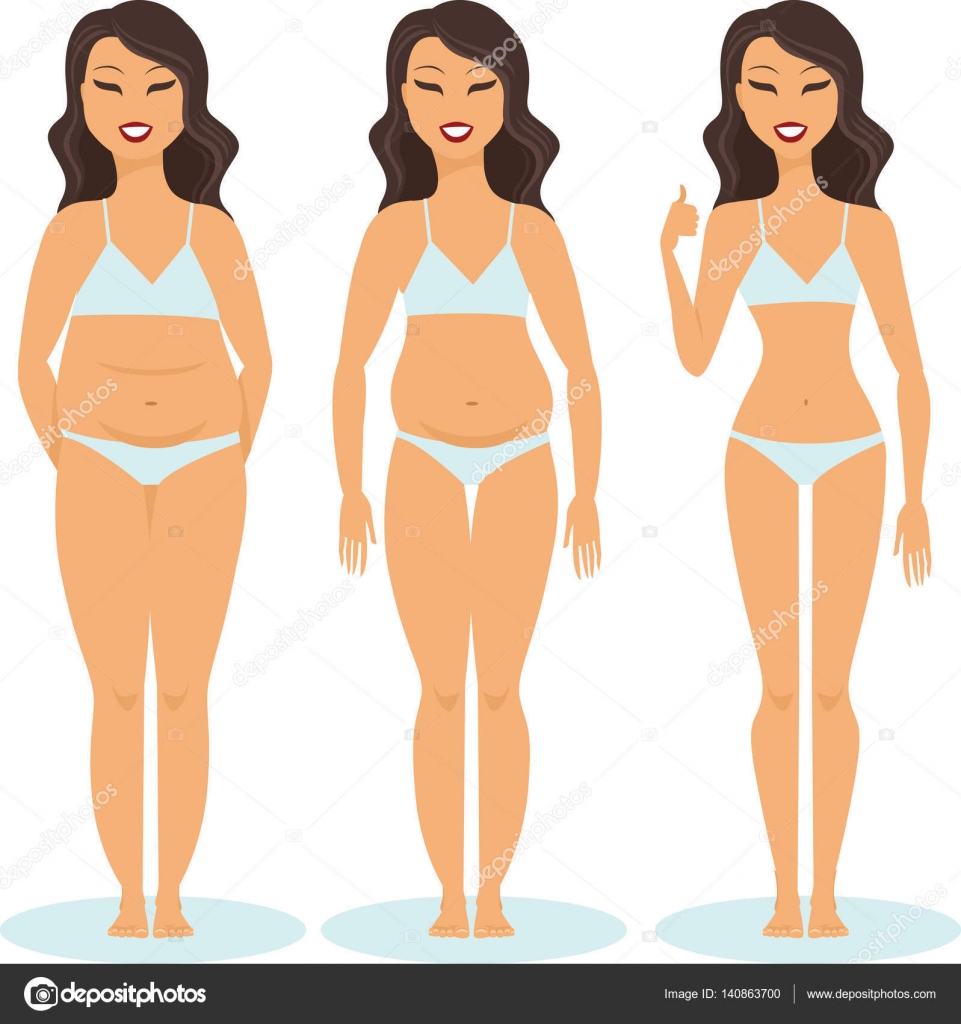 Woman slimming stage progress Stock Vector by ©zubada 140863700