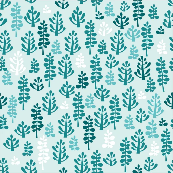 Light blue and green leaf seamless pattern — Stock Vector