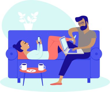 Akıllı aletlere takıntılı genç bir çift 