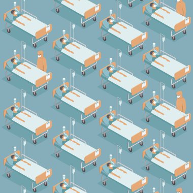 Coronavirus COVID-19 2019-ncov epidemic in China vector seamless pattern