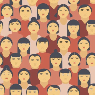 Çinli insanlar Vector stilinde kusursuz desen. Çin 'de Coronavirüs COVID-19 konsepti.