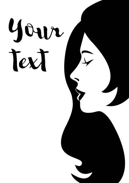 женский силуэт с укладкой волос
