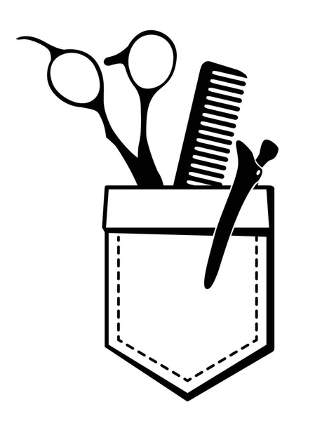 Logotipo do vetor para salão de cabeleireiro com tesoura e pente . — Vetor de Stock