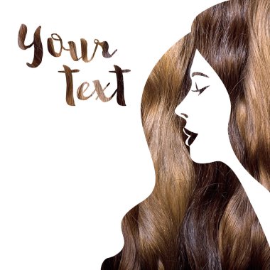 Kadın siluet fotoğraf bir saç ile