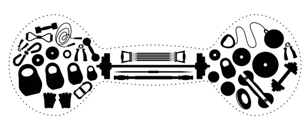 Обладнання для важкої атлетики у вигляді гантелі — стоковий вектор