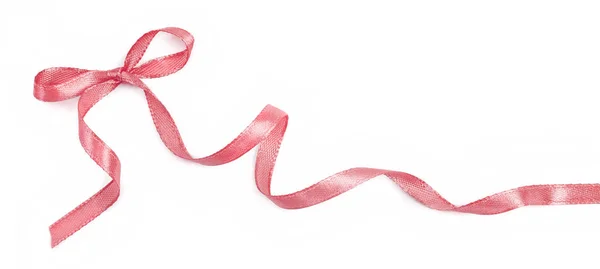 Thin silk pink ribbon — Stock Photo, Image